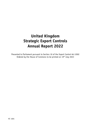 英国战略出口管制年度报告 2022